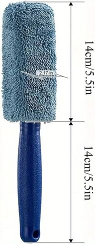 Car Wheel Cleaning Brush, Handle Motorcycle Washing Cleaning Tools, Soft Reusable Clean Tool for Cars Wash Shop (Blue) in Saudi Arabia