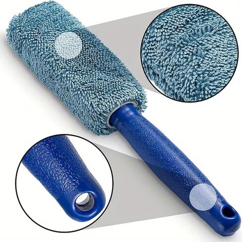 Car Wheel Cleaning Brush, Handle Motorcycle Washing Cleaning Tools, Soft Reusable Clean Tool for Cars Wash Shop (Blue) in Saudi Arabia