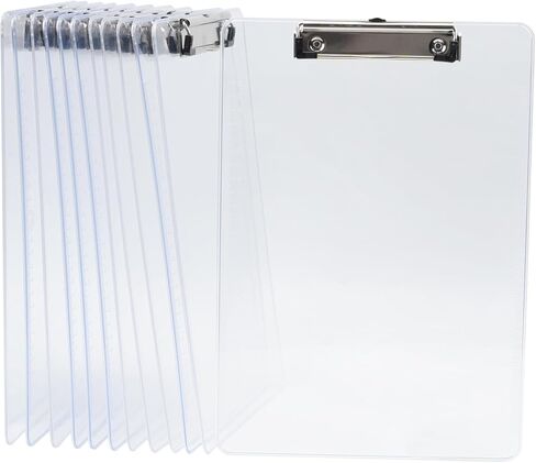 12 Pack Plastic Clipboards A4 Letter Size, 12.5" x 9" Clear Clipboards Bulk, Hangable Clip Boards with Low Profile Metal Clip,Office Supplies Classroom in Saudi Arabia