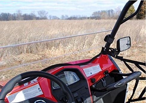 SuperATV Scratch Resistant Half Windshield for CFMOTO ZForce 800 EX, 800 Trail, 500, 1000 (See Fitment), XR Optic Hard Coating, 1/4" Polycarbonate 250x Stronger than Glass, USA Made in Saudi Arabia