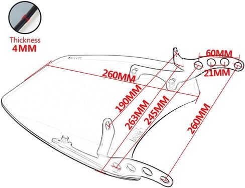 Motorbike For Kawasaki Eliminator 500 2024 2025 Windscreen Windshield Wind Deflector Shield Screen Visor Glass with Bracket (Smoke Gray) in Saudi Arabia