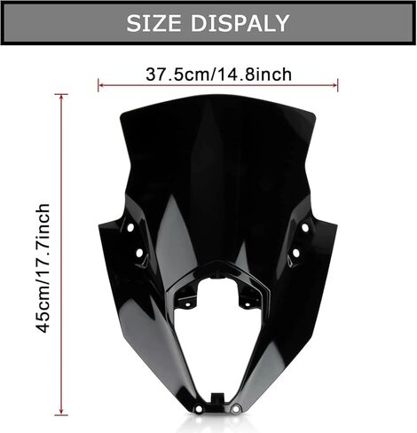 واقي منحرف الرياح للزجاج الأمامي للدراجات النارية لدراجة Ninja 650 ER6F 2020-2025 (أسود) in Saudi Arabia