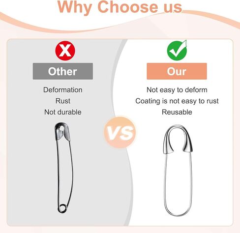 10-Pack Large Safety Pin, 1.73 in(44mm) Zinc Alloy Heavy Brooch Pin for Sewing Clothes/Costume/Skirts Garments/Craft Supplies, Decorative Safety Pins [Silver Tone] in Saudi Arabia