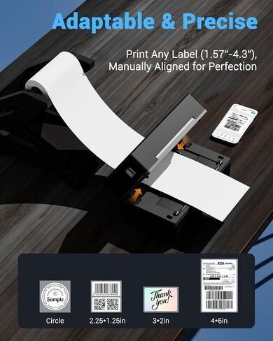 Labeer Shipping Label Thermal Printer, 4x6 Bluetooth Lablel Printer for Small Business and Shipping Packages, Compatible with Android, iOS, Windows, Mac, Chromebook,USPS, Ebay,Shopify&More (Black) in Saudi Arabia