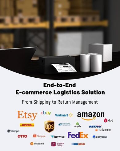 Labeer Shipping Label Thermal Printer, 4x6 Bluetooth Lablel Printer for Small Business and Shipping Packages, Compatible with Android, iOS, Windows, Mac, Chromebook,USPS, Ebay,Shopify&More (Black) in Saudi Arabia