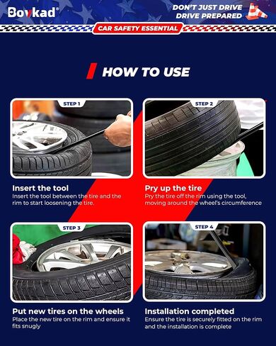 قضبان ملاعق لإطارات الشاحنات بدون أنابيب شديدة التحمل مقاس 30 بوصة، طقم حديد كبير الحجم من الفولاذ الصلب للتركيب/إزالة الإطارات، أداة إزالة الإطارات الأساسية مقاومة للصدأ ومضادة للانزلاق للسيارة وسيارات الدفع الرباعي والشاحنات (أصفر) in Saudi Arabia