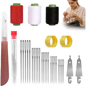34PCS Sewing Tool Set, 2026 New Big Eye Steel Sewing Needles Kit, Stainless Steel Needles for Hand Sewing Kit, Portable DIY Hand Made Craft Set for Handcraft Lovers in Saudi Arabia