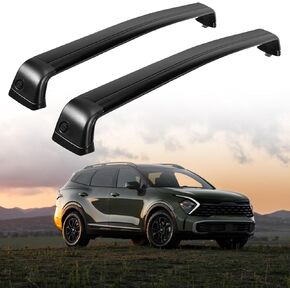 قضبان متقاطعة لرف السقف متوافقة مع 2021-2024 KIA Sorento & Sorento HYBIRD مع قضبان جانبية مرتفعة، قضبان متقاطعة لسقف الألومنيوم تناسب حامل البضائع على السطح وأمتعة قوارب الكاياك والدراجة على الجليد in Kuwait