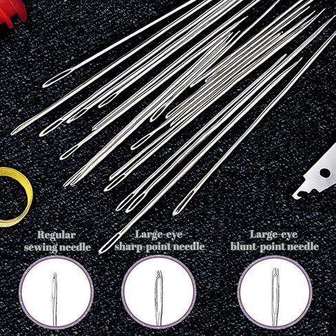 34PCS Sewing Tool Set, 2026 New Big Eye Steel Sewing Needles Kit, Stainless Steel Needles for Hand Sewing Kit, Portable DIY Hand Made Craft Set for Handcraft Lovers in Saudi Arabia