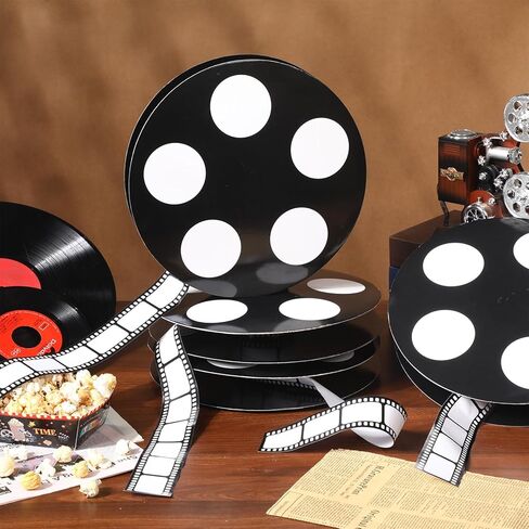 Honoson 4 Pcs Movie Reel Filmstrip Centerpiece Cinema Props Theme Party Decorations Reel Decor for Movie Night Party Decor in Saudi Arabia