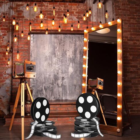 Honoson 4 Pcs Movie Reel Filmstrip Centerpiece Cinema Props Theme Party Decorations Reel Decor for Movie Night Party Decor in Saudi Arabia