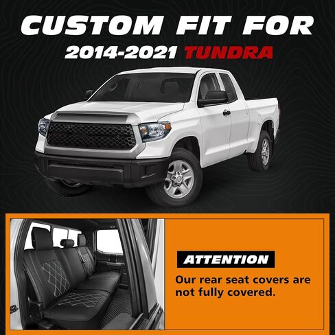أغطية مقاعد لسيارة Toyota Tundra، مقاس مخصص 2014-2021 Toyota Tundra Crewmax Double Cab SR5 Limited Platinum TRD Pro 1794 Edition مع غطاء صناعي مقاوم للماء in Kuwait
