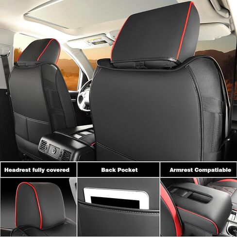 أغطية مقاعد لسيارة Toyota Tundra، مقاس مخصص 2014-2021 Toyota Tundra Crewmax Double Cab SR5 Limited Platinum TRD Pro 1794 Edition مع غطاء صناعي مقاوم للماء in Kuwait