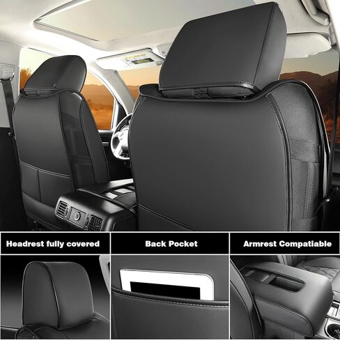 أغطية مقاعد لسيارة Toyota Tundra، مقاس مخصص 2014-2021 Toyota Tundra Crewmax Double Cab SR5 Limited Platinum TRD Pro 1794 Edition مع غطاء صناعي مقاوم للماء in Kuwait
