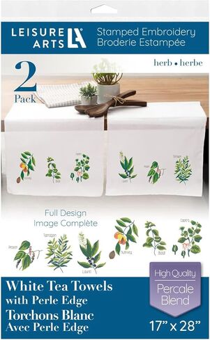 فنون الترفيه منشفة الشاي 17 "× 28" عشب 2 قطعة، مجموعة منشفة، طقم التطريز، مناشف اليد الحمام، منشفة المطبخ، مجموعات عبر الابره، مجموعات عبر غرزة مختومة in Kuwait