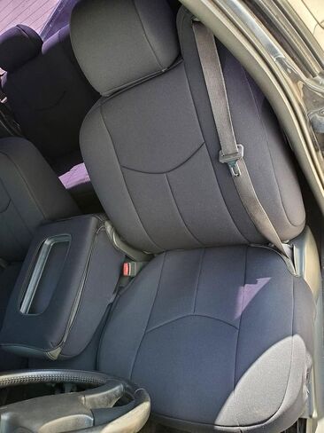 ECOTRIC Black Front Seat Covers Sets Compatible with 1999-2006 Chevy Chevrolet Silverado GMC Sierra 1500 Extended Cab Pickup 4-Door Cloth in Saudi Arabia