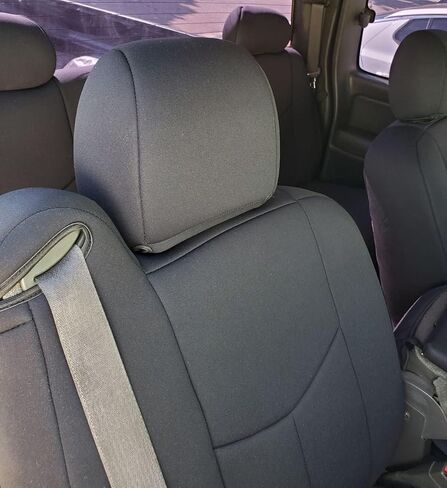 ECOTRIC Black Front Seat Covers Sets Compatible with 1999-2006 Chevy Chevrolet Silverado GMC Sierra 1500 Extended Cab Pickup 4-Door Cloth in Saudi Arabia