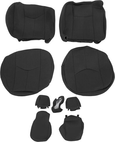 ECOTRIC Black Front Seat Covers Sets Compatible with 1999-2006 Chevy Chevrolet Silverado GMC Sierra 1500 Extended Cab Pickup 4-Door Cloth in Saudi Arabia