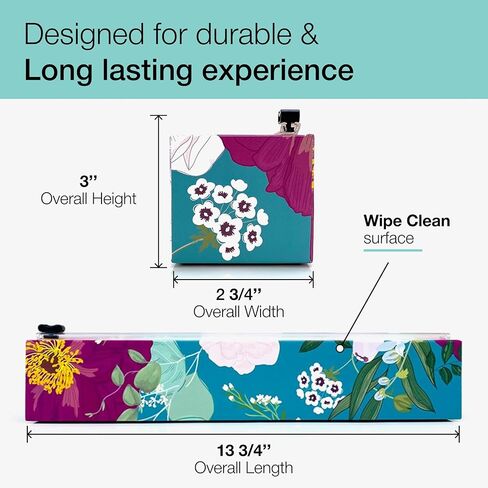 موزع تغليف بلاستيكي بالليمون من شركة شيكراب مع بكرة من البلاستيك الاحترافي بطول 30.48 سم × 650.48 سم - موزع قابل لإعادة الاستخدام مع قطاعة منزلقة in Kuwait