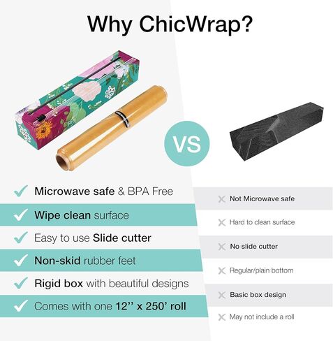 موزع تغليف بلاستيكي بالليمون من شركة شيكراب مع بكرة من البلاستيك الاحترافي بطول 30.48 سم × 650.48 سم - موزع قابل لإعادة الاستخدام مع قطاعة منزلقة in Kuwait