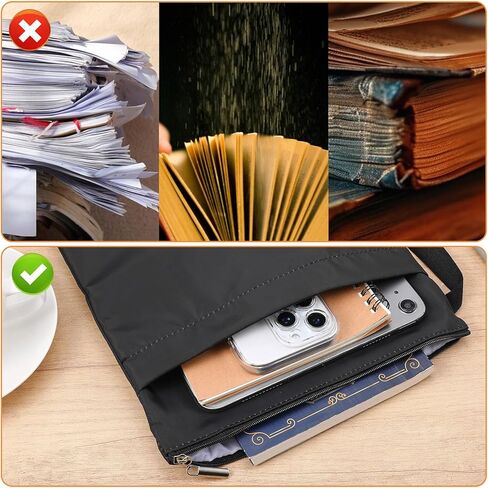 Book Sleeves with Zipper Waterproof Book Protector Pouch Nylon Front Pocket Cover Case for Paperbacks Hardcover Books for Women Teacher Librarian Bookworm Bookish Books Club Gifts in Saudi Arabia