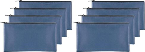 4 Pieces Money Bags With Zipper , 11x6.1 inch Money Pouch, Bank Bag, Cash Bag , Check Wallet, Cosmetics(navy) in Kuwait