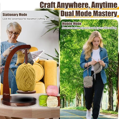 Forzater Yarn Holder for Knitting and Portable Wrist Yarn Holder Wooden Yarn Spinner for Crocheting Magnetic Yarn Ball Holder for Crochet Lovers in Saudi Arabia