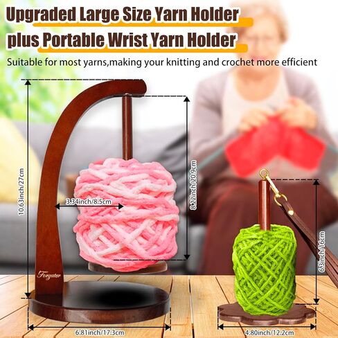 Forzater Yarn Holder for Knitting and Portable Wrist Yarn Holder Wooden Yarn Spinner for Crocheting Magnetic Yarn Ball Holder for Crochet Lovers in Saudi Arabia