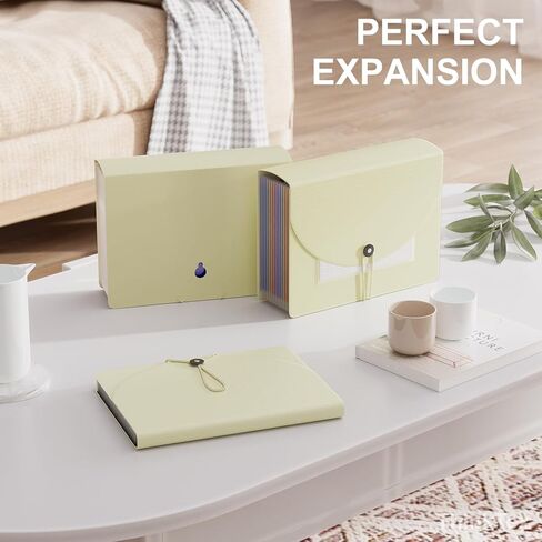 ThinkTex Accordion File Organizer, 12 - Pocket Expanding File Folders for Paper Receipts, Bills&Taxes Organizer, Letter/A4 Size Document Holder for School, Office, Home with Colorful tabs-Orange in Kuwait