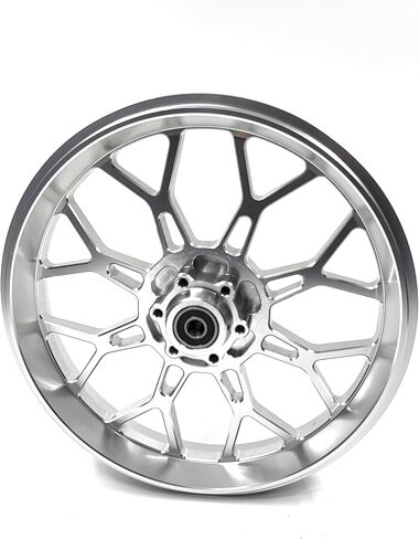 CNC Aluminum Front Wheel-Blue Rocketwheel Design For LOSI Promoto MX1:4 (Silver) in Saudi Arabia