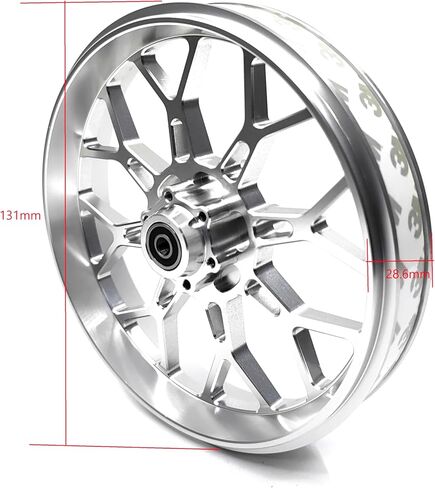 CNC Aluminum Front Wheel-Blue Rocketwheel Design For LOSI Promoto MX1:4 (Silver) in Saudi Arabia