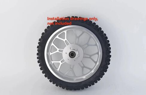 CNC Aluminum Front Wheel-Blue Rocketwheel Design For LOSI Promoto MX1:4 (Silver) in Saudi Arabia
