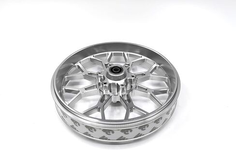 CNC Aluminum Front Wheel-Blue Rocketwheel Design For LOSI Promoto MX1:4 (Silver) in Saudi Arabia