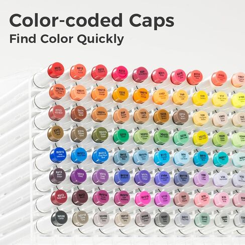 Ohuhu Alcohol Markers Brush Tip- 104-color Double Tipped Alcohol Based Art Marker Set for Artists Adults Coloring Illustration- Honolulu B of Ohuhu Markers- Dual Tip Brush & Fine- Refillable in Saudi Arabia