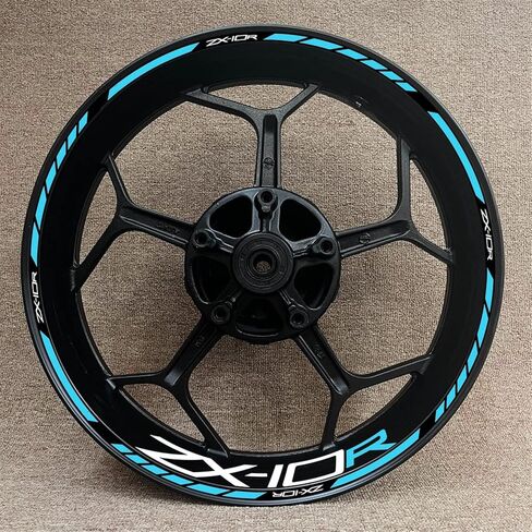 Stripe Stickers for Kawasaki Ninja ZX10R Zx-10r Motorcycle Wheel Hub Rim Decorative Decal Reflective Sticker Full Set (Color : A) in Kuwait