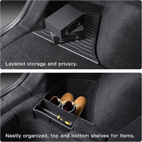 2 قطعة لـ 2025 2026 Tesla Model Y Juniper Trunk Organizer صندوق تخزين صناديق مع غطاء TPE مقاوم للماء صندوق تخزين صندوق تخزين لنموذج Y Juniper الملحقات الداخلية in Saudi Arabia