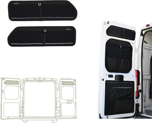 لوحات التخزين العلوية للباب الخلفي VanEssential (زوج) مصممة لسقف Ram Promaster العالي (من عام 2014 إلى الطراز الحالي) in Kuwait