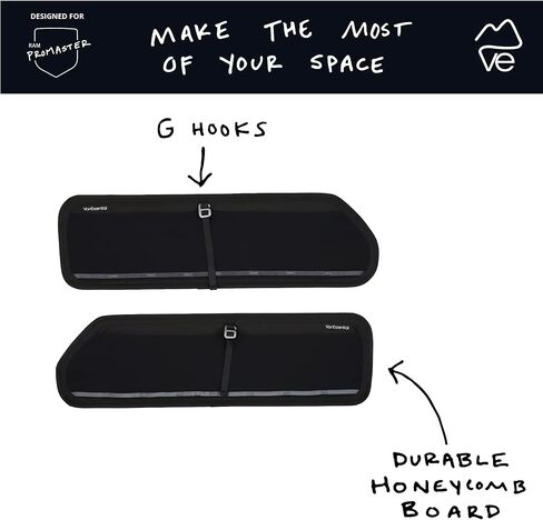 لوحات التخزين العلوية للباب الخلفي VanEssential (زوج) مصممة لسقف Ram Promaster العالي (من عام 2014 إلى الطراز الحالي) in Kuwait