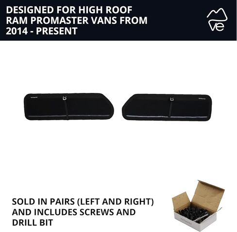 لوحات التخزين العلوية للباب الخلفي VanEssential (زوج) مصممة لسقف Ram Promaster العالي (من عام 2014 إلى الطراز الحالي) in Kuwait