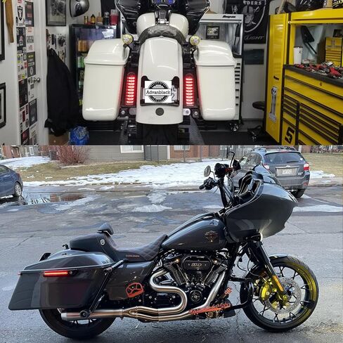 حقائب Advanblack Harley Standard Saddlebags غير قابلة للتمدد تناسب 2014+ Harley Touring FLH (أبيض البتولا، الجزء السفلي من حقيبة السرج فقط) in Saudi Arabia