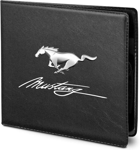 iPick Image for Ford Mustang Script Car Insurance Registration PU Leather Document Holder Wallet in Saudi Arabia