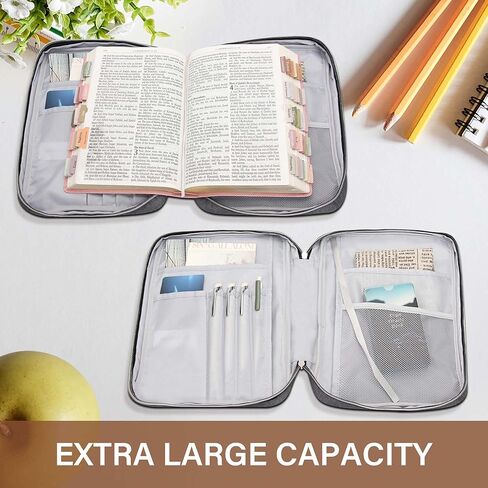 Bible Cover for Women, Bible Holder, Bible Cover Carrier Carrying Organizer Bag, God is Within Her She Will Not Fall, Zipper and Pockets for Standard Size Bible, Gift for Women(Pink1) in Kuwait