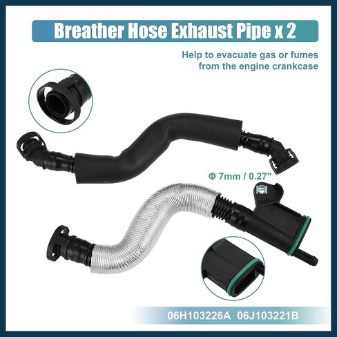 PCV Valve Engine Crankcase Vent Oil Separator Breather Hose Exhaust Pipe Kit 06H103495AH for VW Beetle CC Jetta GTI Passat for Audi A3 A4 A5 Q5 TT Hard Resistant Automotive Parts in Saudi Arabia