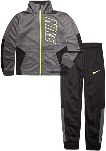 Nike Baby Boy Dri Fit Full Zip Jacket and Pants 2 Piece Set (White(66E201-W1X)/B, 12 Months) in Saudi Arabia