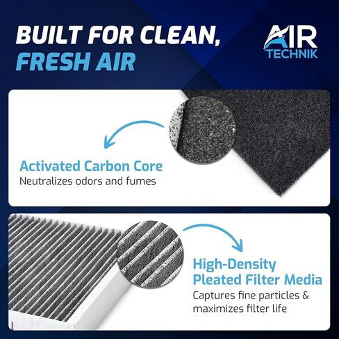 AirTechnik CF10553 Cabin Air Filter w/Activated Carbon | Fits Nissan Frontier 05-21, NV1500/NV2500/NV3500 12-15, Pathfinder 05-12, Xterra 05-15 / Suzuki Quator 09-12 - 27274-9CH0A in Kuwait