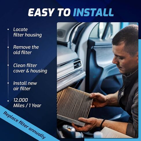 AirTechnik CF10553 Cabin Air Filter w/Activated Carbon | Fits Nissan Frontier 05-21, NV1500/NV2500/NV3500 12-15, Pathfinder 05-12, Xterra 05-15 / Suzuki Quator 09-12 - 27274-9CH0A in Kuwait