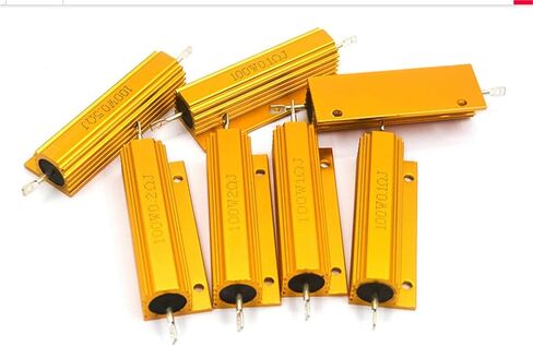 1pc RX24 100W Aluminum Power Metal Shell Case Wirewound Resistor 0.01~200K 0.33 0.5 1 2 5 6 8 10 20 50 100 120 200 300 1K 5K 10K ohm(48R) in Saudi Arabia