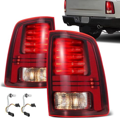 مصابيح خلفية LED متوافقة مع 2013-2018 Dodge Ram 1500 2500 3500 Laramie/Limited/Longhorn Black House المصابيح الخلفية مع المصابيح تحل محل OME 68093081AC 68093080AC 68093081AB 68093080AB (زوج) in Kuwait