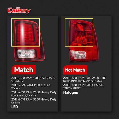 مصابيح خلفية LED متوافقة مع 2013-2018 Dodge Ram 1500 2500 3500 Laramie/Limited/Longhorn Black House المصابيح الخلفية مع المصابيح تحل محل OME 68093081AC 68093080AC 68093081AB 68093080AB (زوج) in Kuwait