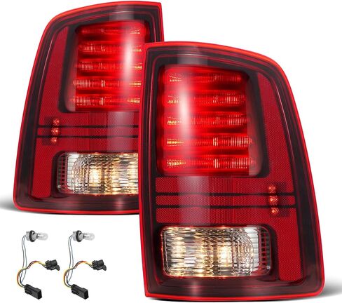 مصابيح خلفية LED متوافقة مع 2013-2018 Dodge Ram 1500 2500 3500 Laramie/Limited/Longhorn Black House المصابيح الخلفية مع المصابيح تحل محل OME 68093081AC 68093080AC 68093081AB 68093080AB (زوج) in Kuwait